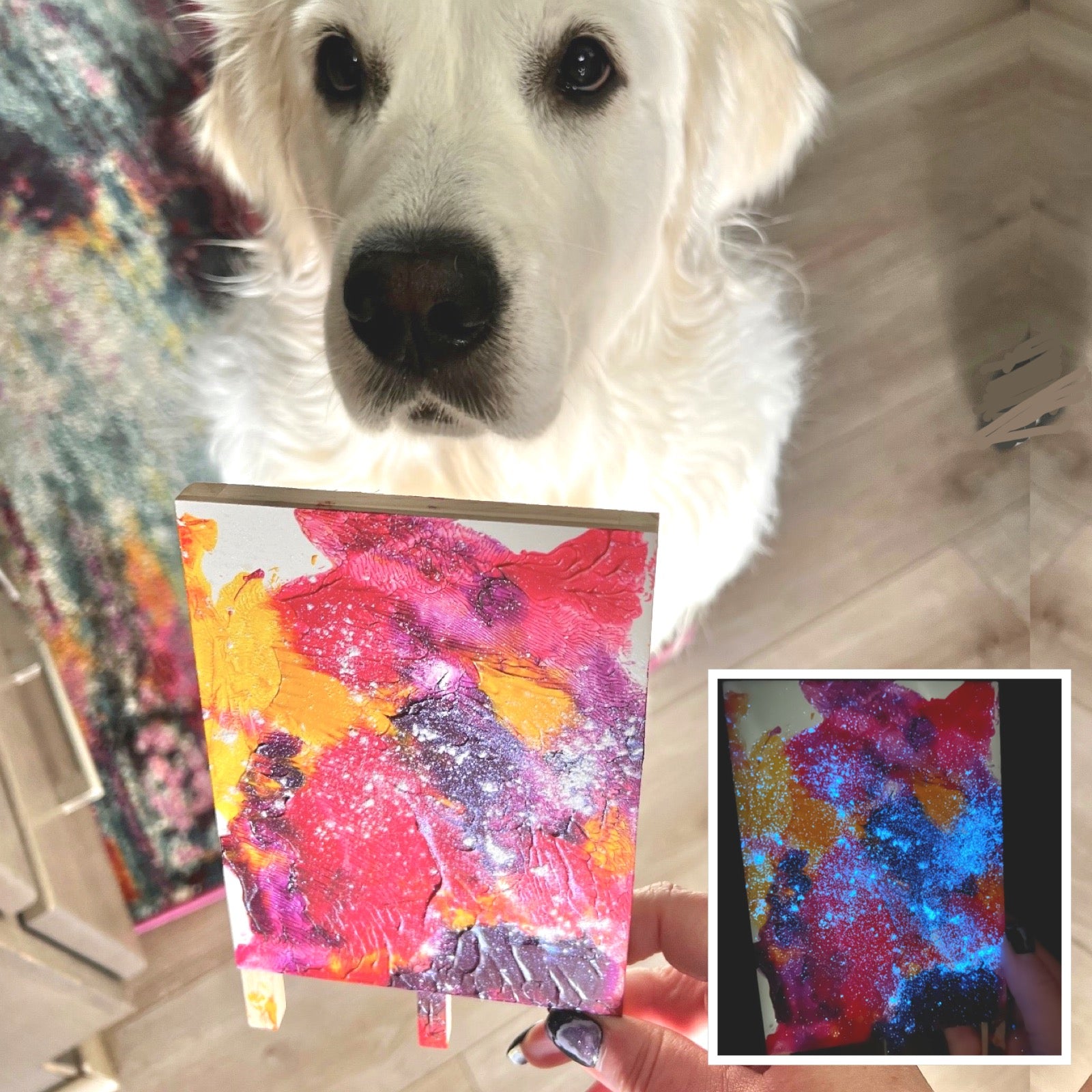 Biscuit-Made Easel Glow Art