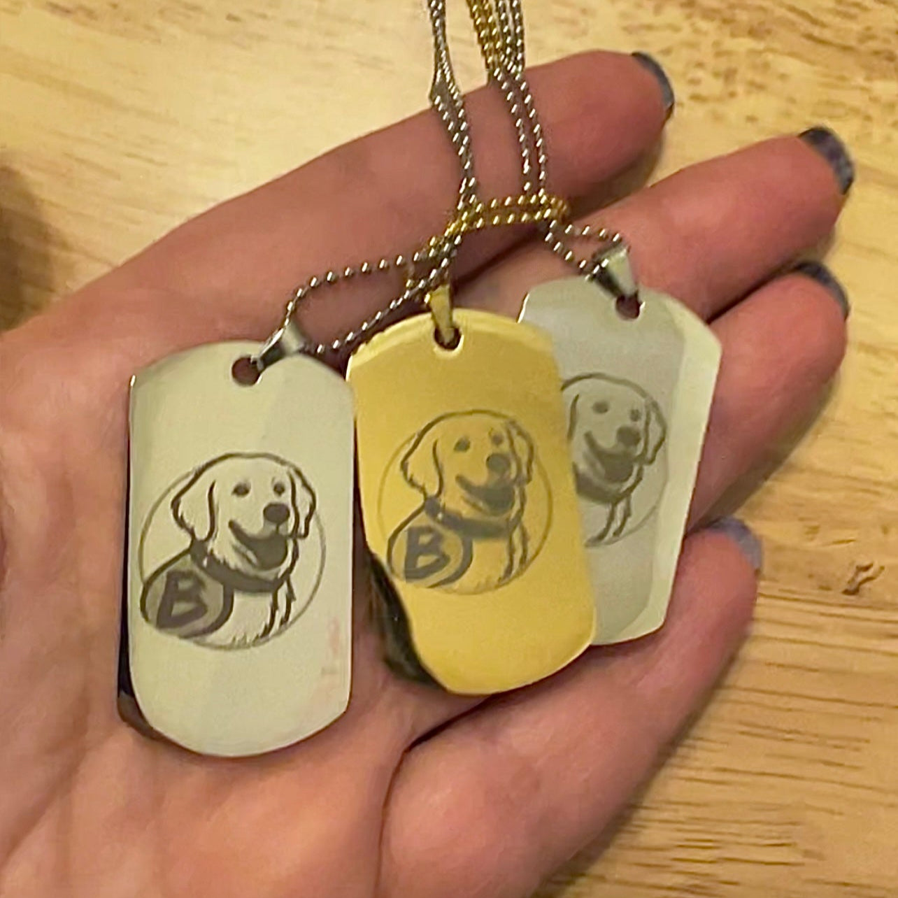 Engraved Biscuit Necklace